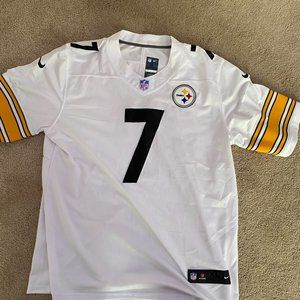 Ben Roethlisberger Away Stitched Jersey(White) XL